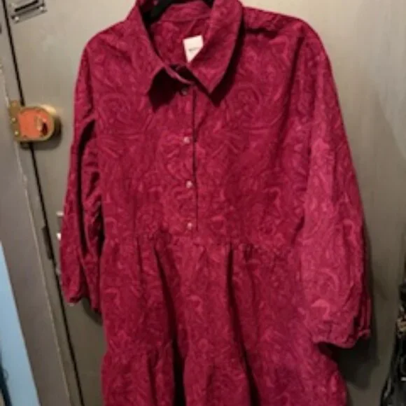 The Bettina Tiered Shirt Dress by Maeve: Mini Paisley Corduroy Edition